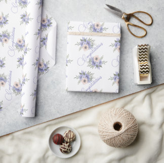 Papier Cadeau Joli Mariage Floral