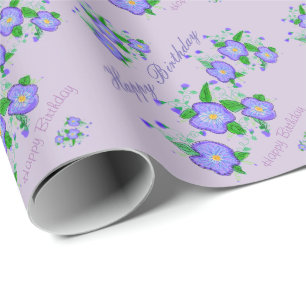 Papier Cadeau Joli Mauve Designer Flowday Paper