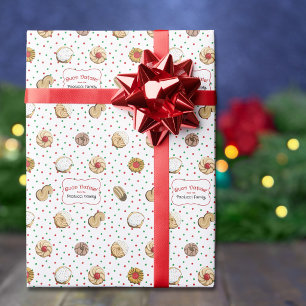 Papier Cadeau Joli modèle de cookie de Noël Buon Natale