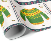 Papier Cadeau Joli modèle de pull moche de Noël Cadeau (Coin rond)