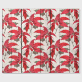 Papier Cadeau Joli modèle floral de Noël élégant (Plat)