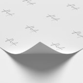 Papier Cadeau Joli Monogramme Noir Blanc Gris Calligraphie (Coin)