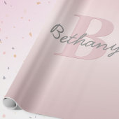 Papier Cadeau Joli Monogramme rose personnalisable et votre nom