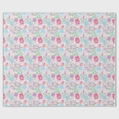 Papier Cadeau Joli motif aux fleurs colorées (Plat)