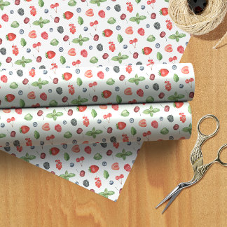 Papier Cadeau Joli Motif Berry aquarelle