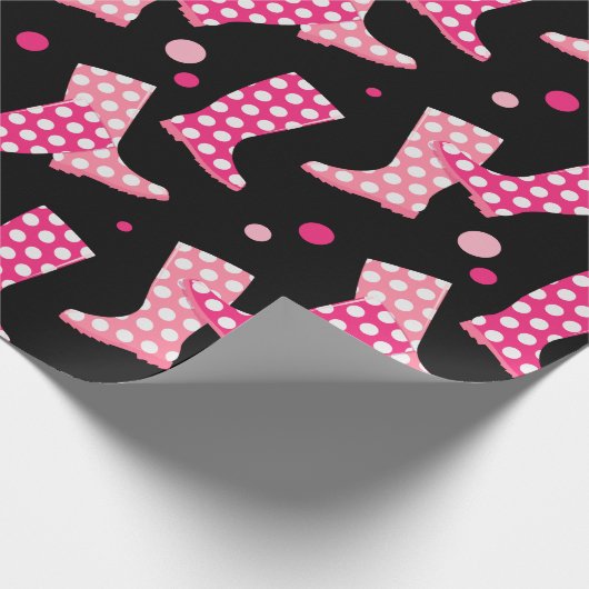 Papier Cadeau Joli Motif Boots en caoutchouc rose (Coin)