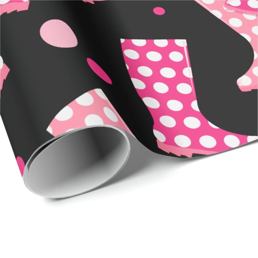 Papier Cadeau Joli Motif Boots en caoutchouc rose (Coin rond)