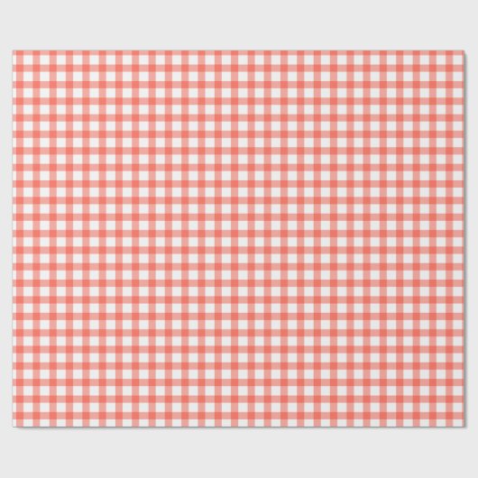 Papier Cadeau Joli motif carreaux rouge rétro (Plat)