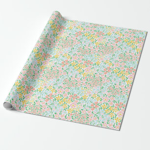 Papier Cadeau Joli Motif coloré Pastel Garden Flower