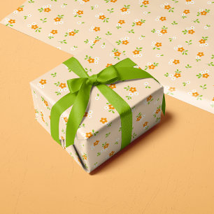 Papier Cadeau Joli motif de bouquets de marguerites florales de