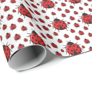 Papier Cadeau Joli motif de coccinelle carrelée