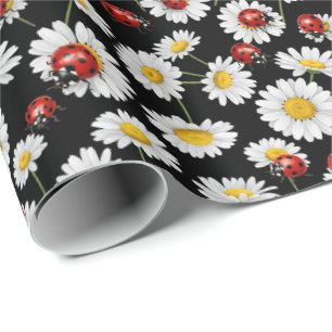 Papier Cadeau Joli motif de coccinelle carrelée