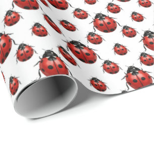 Papier Cadeau Joli motif de coccinelle carrelée
