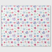 Papier Cadeau Joli motif de fête du thé (Plat)