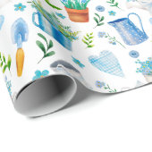 Papier Cadeau Joli motif de fleurs printanières à l'aquarelle Jo (Coin rond)