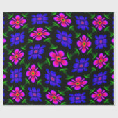 Papier Cadeau Joli Motif de fleurs roses (Plat)