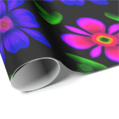 Papier Cadeau Joli Motif de fleurs roses (Coin rond)