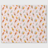 Papier Cadeau Joli Motif de glace estivale (Plat)