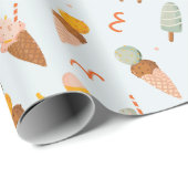 Papier Cadeau Joli Motif de glace estivale (Coin rond)