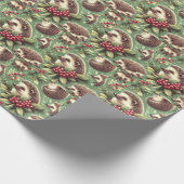 Papier Cadeau Joli Motif de hérisson Vintage (Coin)