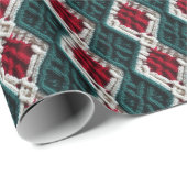 Papier Cadeau Joli Motif de Knit de Noël (Coin rond)