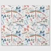 Papier Cadeau Joli Motif de libellules (Plat)