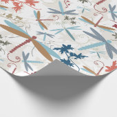 Papier Cadeau Joli Motif de libellules (Coin)