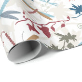 Papier Cadeau Joli Motif de libellules (Coin rond)