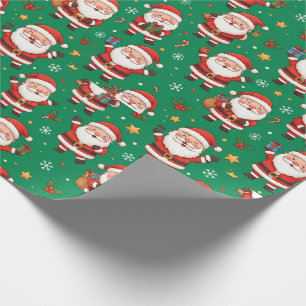 Papier Cadeau Joli motif de Noël avec le Père Noël