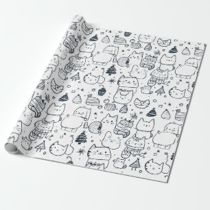 Papier Cadeau Joli motif de Noël en hiver à dessiner (1)