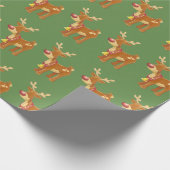 Papier Cadeau Joli Motif de Noël Rudolph (Coin)