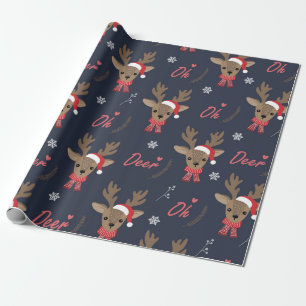 Papier Cadeau Joli Motif de rennes de Noël