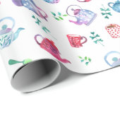 Papier Cadeau Joli motif de thé dansant (Coin rond)