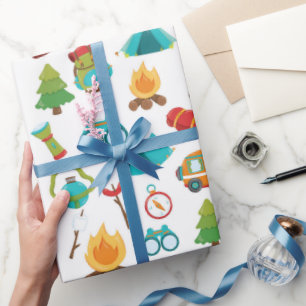 Papier Cadeau Joli motif du camping