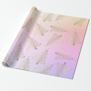 Papier Cadeau Joli motif holographique de Noël