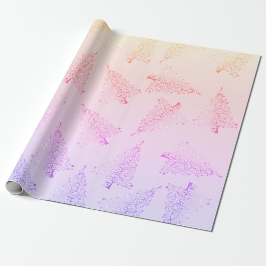 Papier Cadeau Joli motif holographique de Noël (Déroulé)
