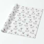 Papier Cadeau Joli Motif lapin blanc de Pâques (Déroulé)