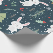 Papier Cadeau Joli Motif lapin de Noël (Coin)