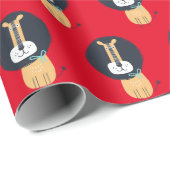 Papier Cadeau Joli Motif Lion scandinave (Coin rond)