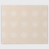 Papier Cadeau Joli motif moderne des flocons de neige blanc rose (Plat)