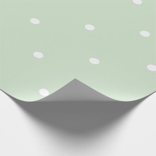 Papier Cadeau Joli motif pois pastel l Vert blanc (Coin)