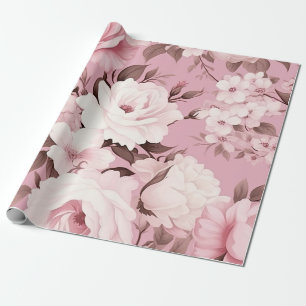 Papier Cadeau Joli Motif rose