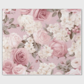 Papier Cadeau Joli Motif rose (Plat)