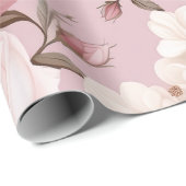 Papier Cadeau Joli Motif rose (Coin rond)