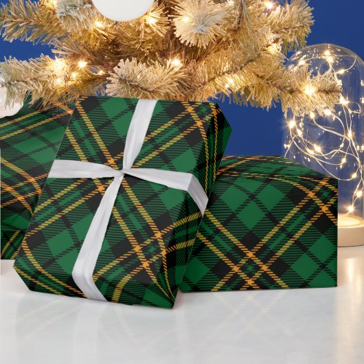 Papier Cadeau Joli Motif vert Plaid Noël (Vacances)