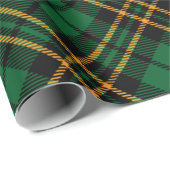 Papier Cadeau Joli Motif vert Plaid Noël (Coin rond)