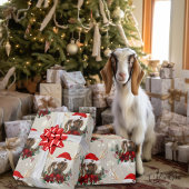 Papier Cadeau Joli Noël Chèvre Boer Kid Wreath