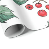 Papier Cadeau Joli Noël Holly Feuilles et baies (Coin rond)