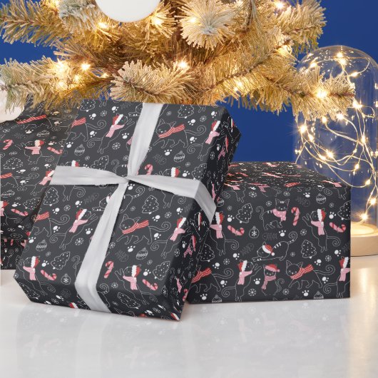 Papier Cadeau Joli Noël Kitty Chat Motif (Vacances)