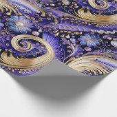 Papier Cadeau Joli Noël Or/Violet/Paisley (Coin)